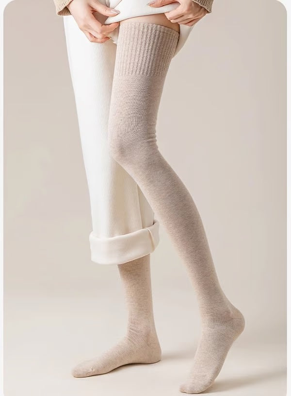 Pack of 3 - Warm and Over-the-Knee, Woolen Thigh High Socks – Knitted, Non-Slip, Stylish Comfort