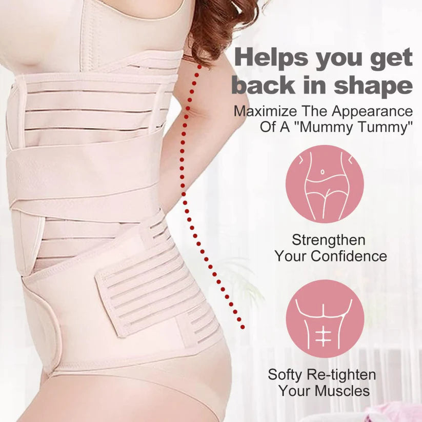 3 in 1 Postpartum Recovery Belt - Post Pregnancy Abdominal Belt for Back Pain and Waist/Pelvis Support