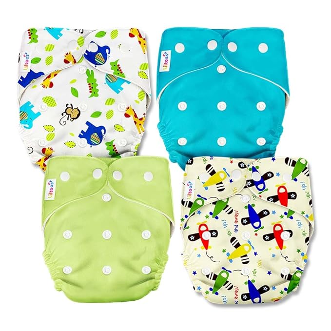Baby Reusable Diapers - Waterproof & Leakproof Diapers for 0-3 year old Babies - (Size is Adjustable)
