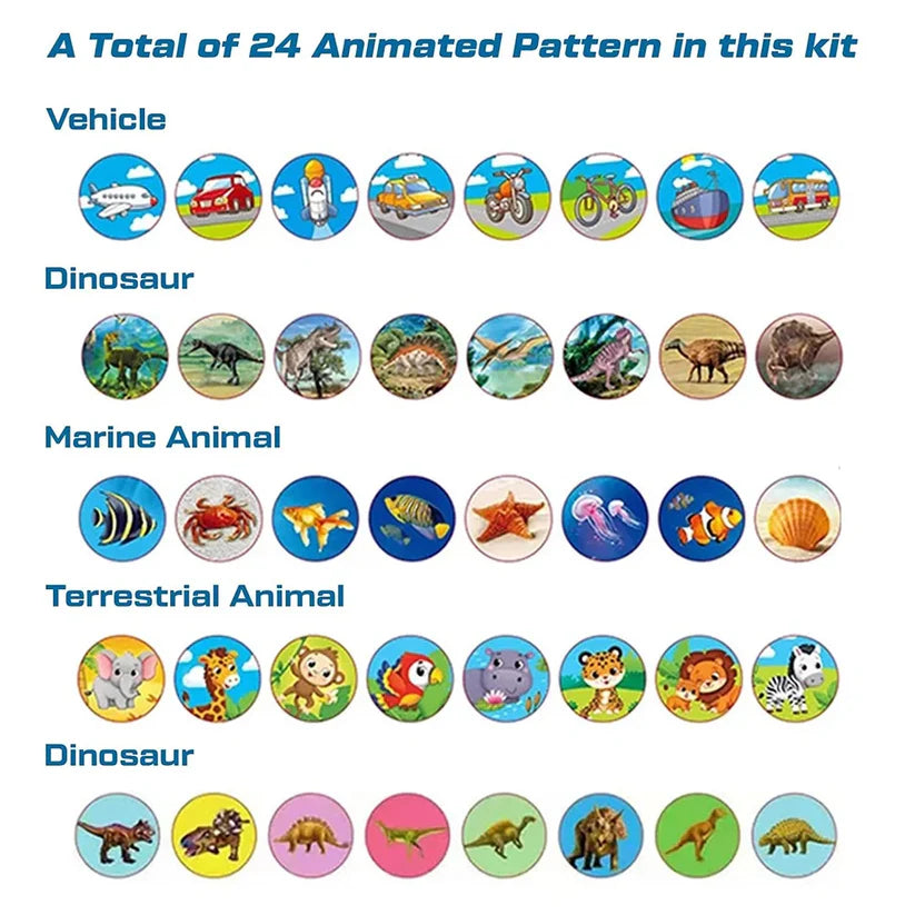 Mini Projector Torch - Flashlight with Slides (Educational Toy)