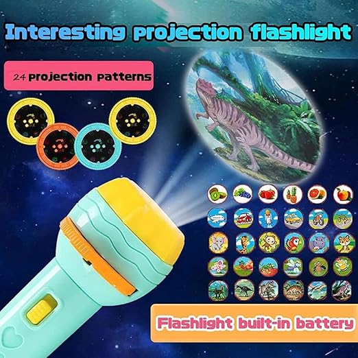 Mini Projector Torch - Flashlight with Slides (Educational Toy)