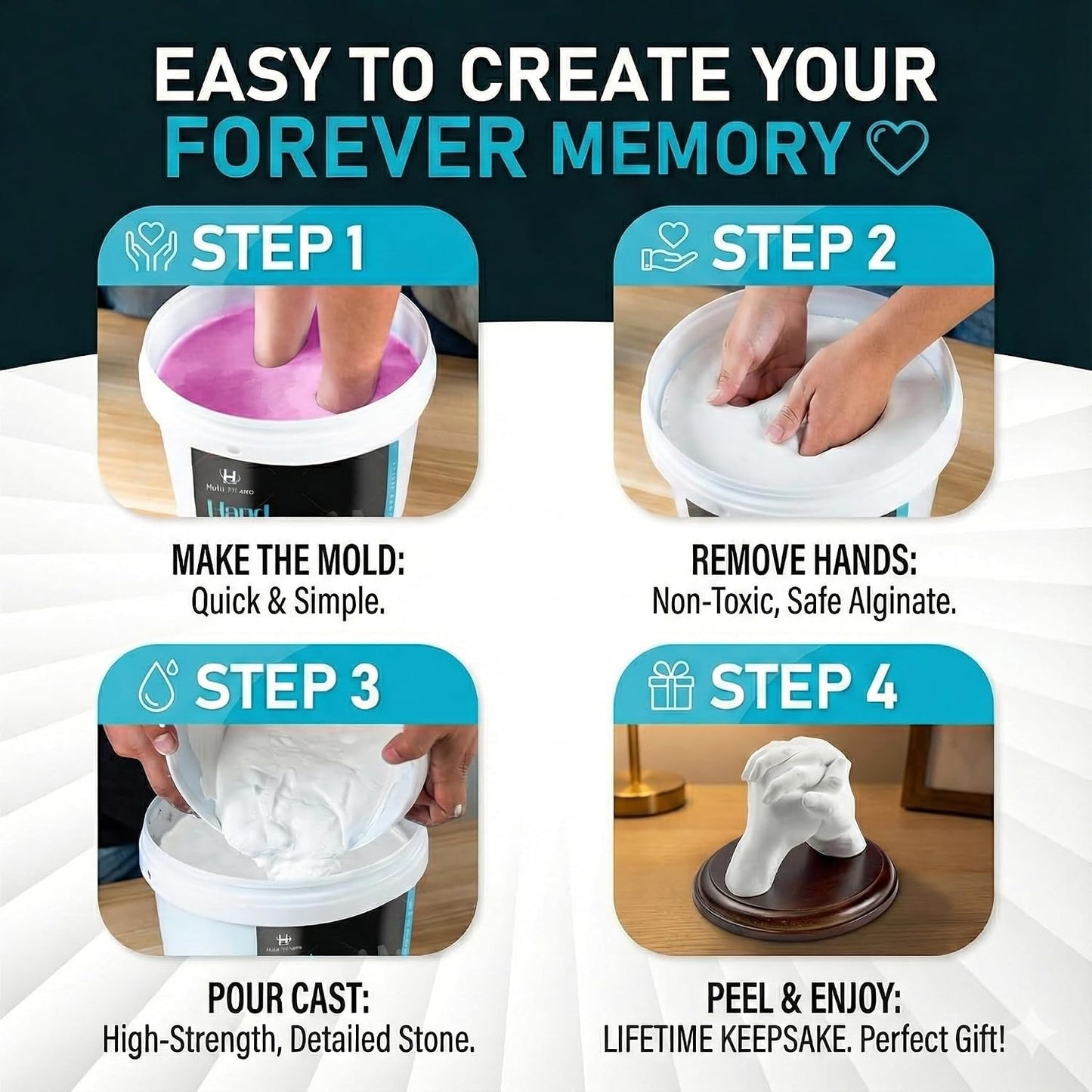 NewMama™ 3D Hand and Feet Casting Kit - For Babies, Kids and Couples (Adults)