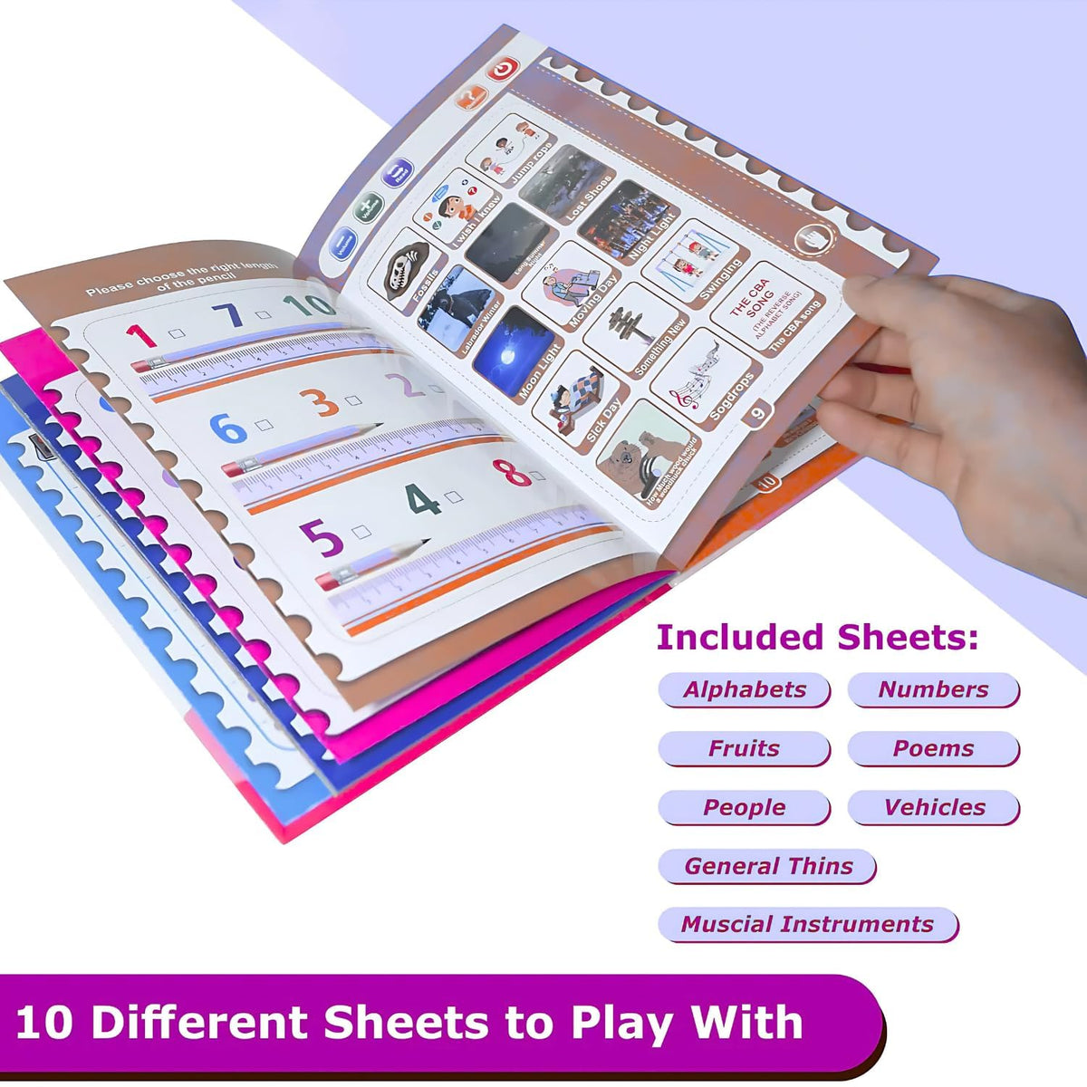 Intelligence Sound Book for Kids | Touch & Learn Educational Toy | Alphabets, Numbers, Shapes, Phonics, Rhymes