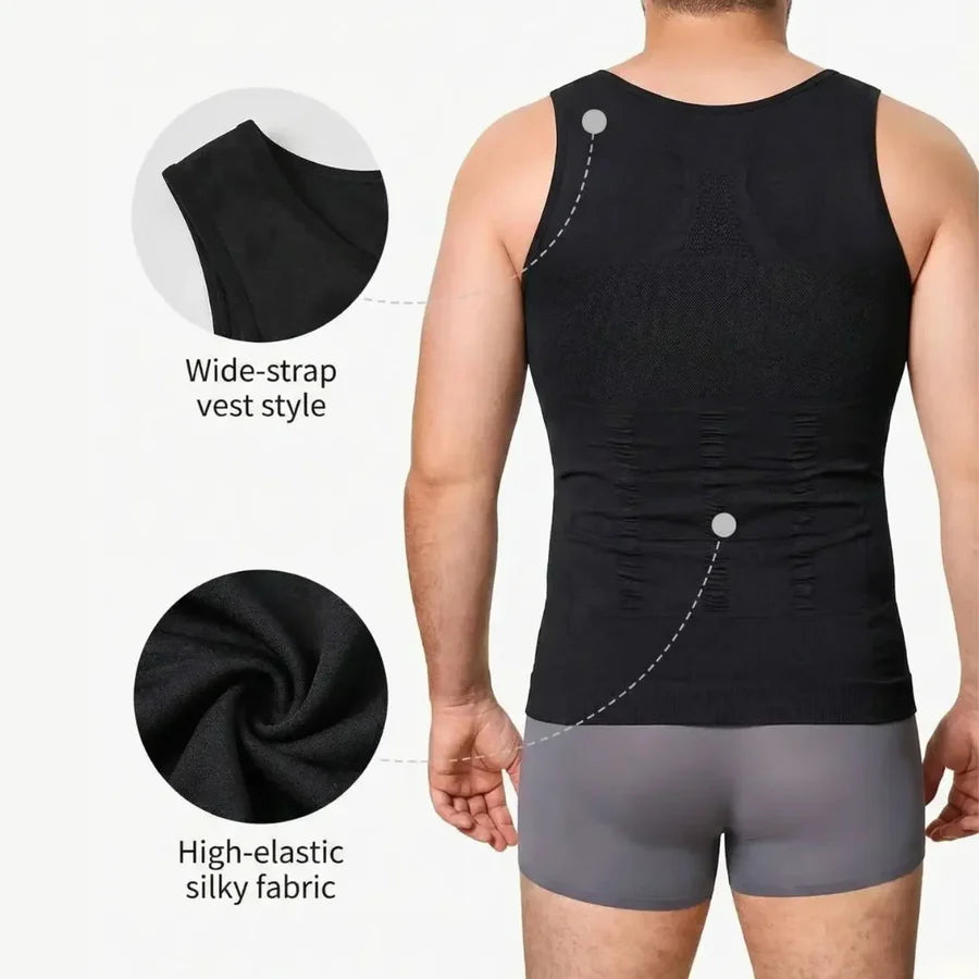 Buy 1 Get 1 Free - Mens Shaper Vest Baniyain Tank - Pack of 2 - 1 Black and 1 White