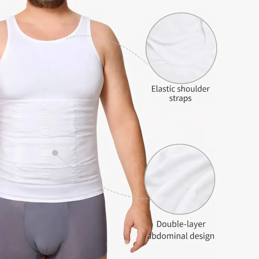Buy 1 Get 1 Free - Mens Shaper Vest Baniyain Tank - Pack of 2 - 1 Black and 1 White