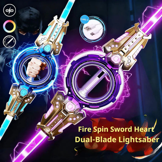 Fire Spin Sword Double-Blade Metal - Light Saber Toy