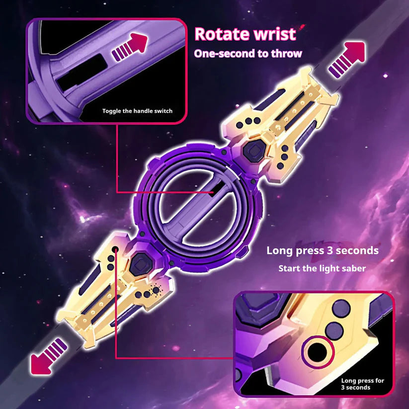 Fire Spin Sword Double-Blade Metal - Light Saber Toy
